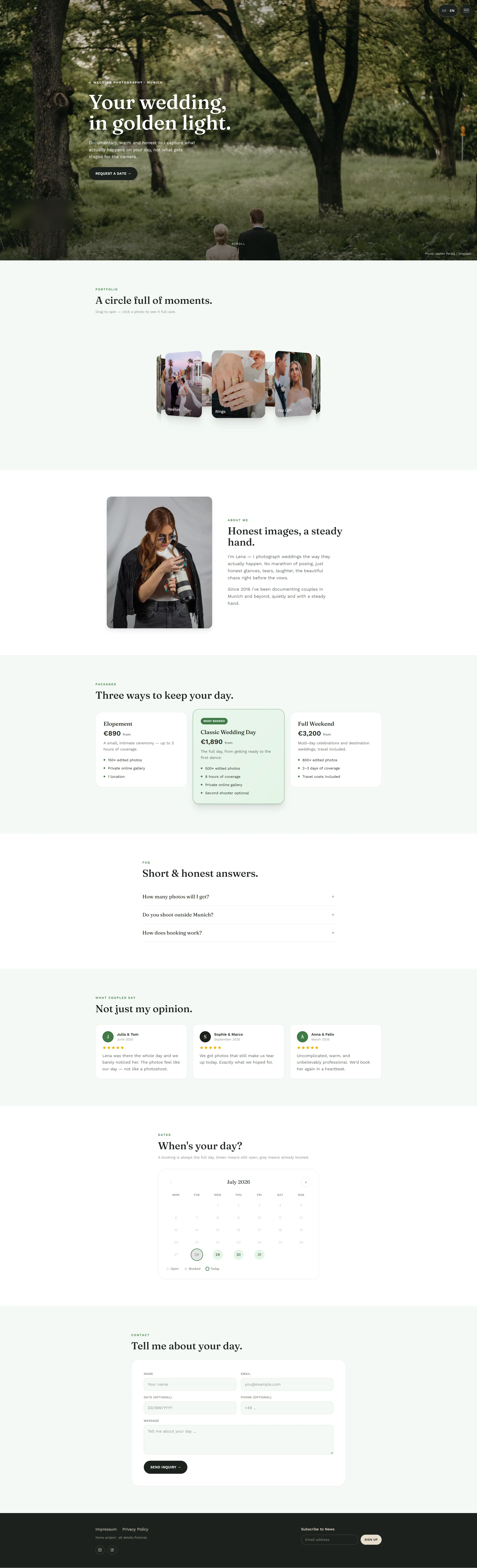 Lena Hartmann Photography — Homepage — alternate state