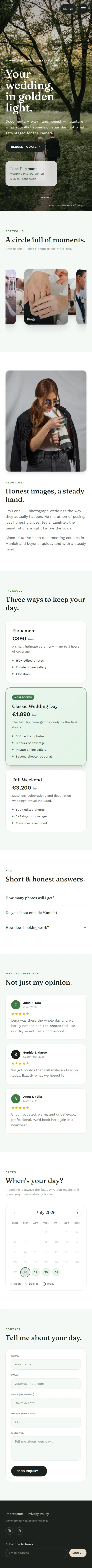 Lena Hartmann Photography — Mobile layout