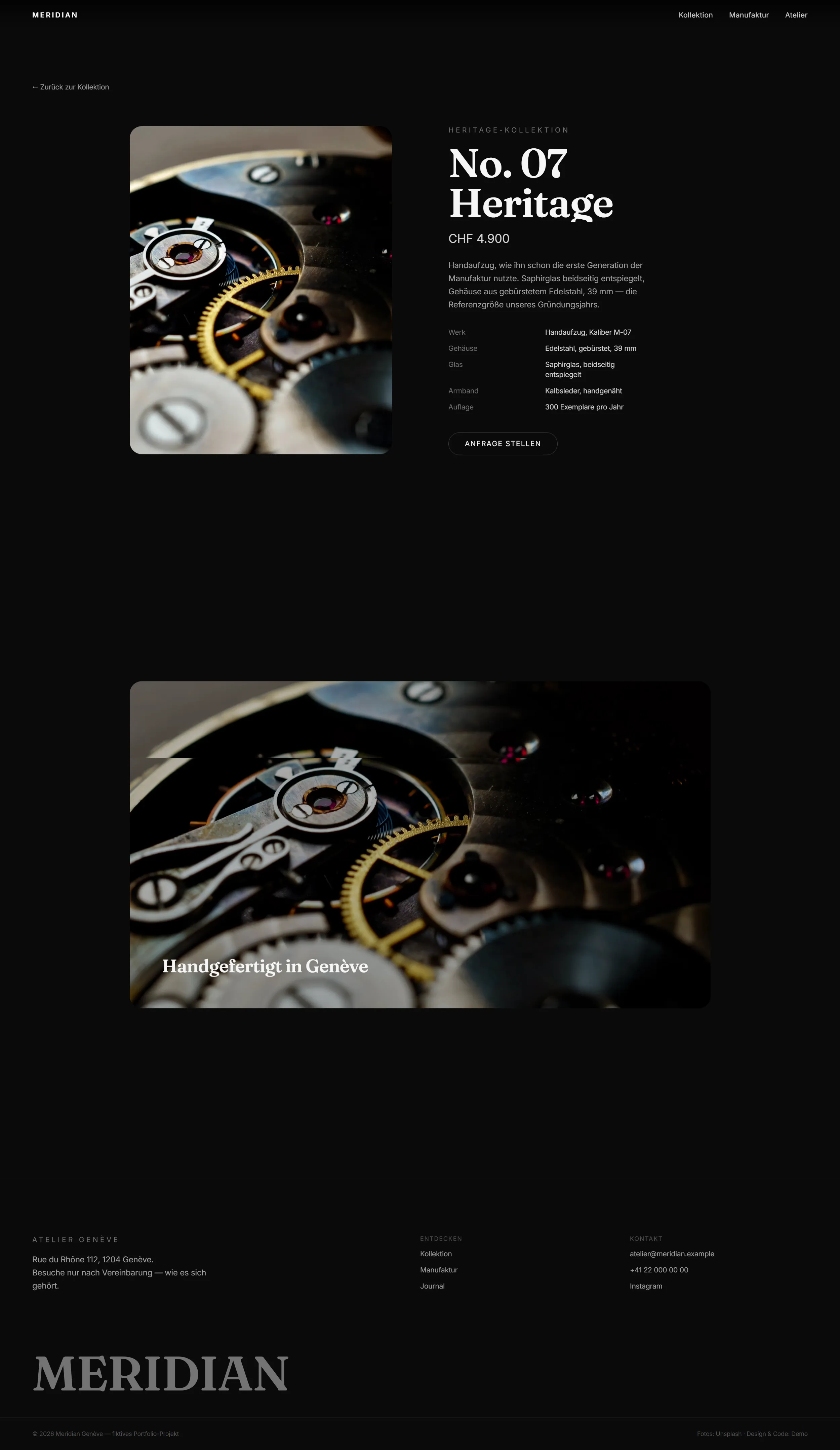 MERIDIAN — Genève, 1932 — Product page — No. 07 Heritage